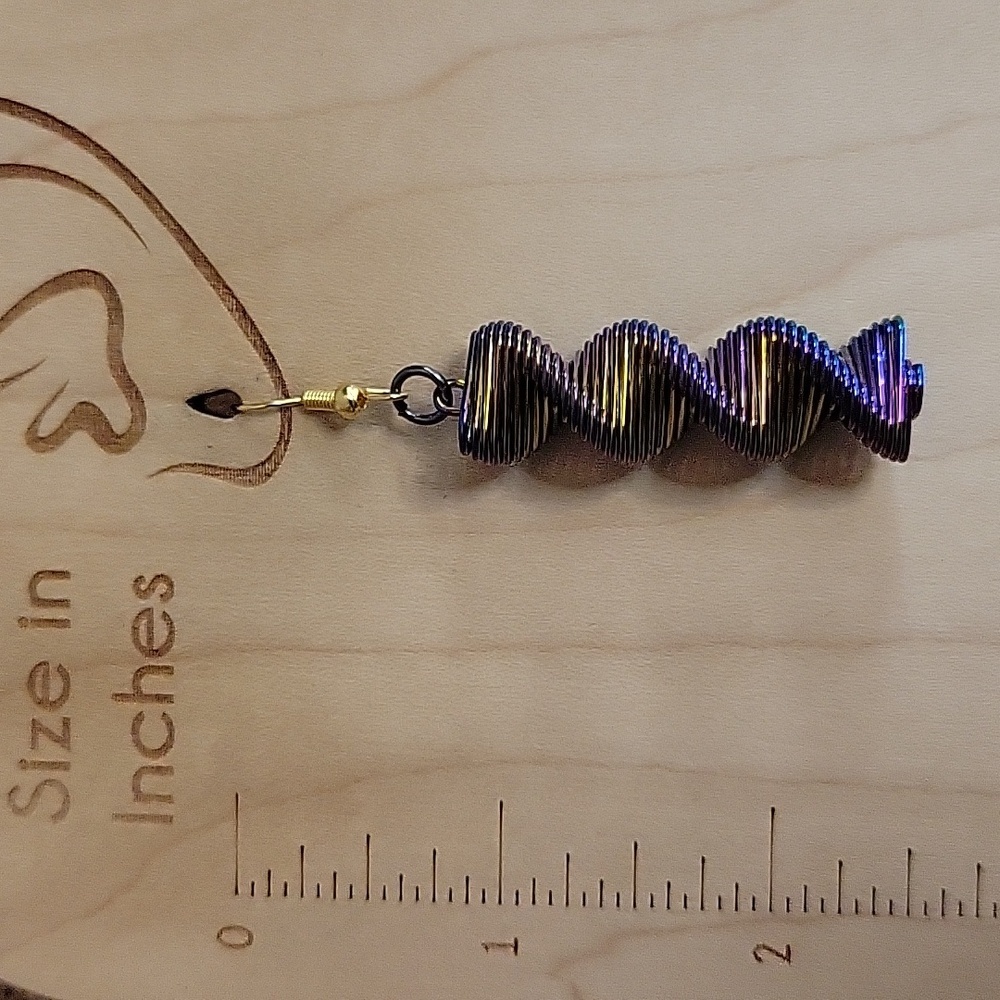 OILSLICK HELIX SPRING SPIRAL EARRING - Picture 7 of 8